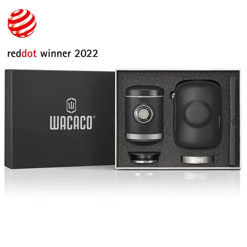 Picopresso Portable Espresso Maker Bundle With Protective Case For Pro Level Coffee On The Go Ultra Fine Grind Compatible Manual Travel Espresso System Delivers Creamy Shots And Dense Flavor with packaging and protective case.