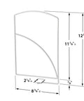 Image of Heavy Duty White Shelf Divider for Closet Organization, dimensions labeled, adjustable to fit shelves up to 7/8 inch.