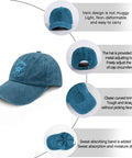 Vacation Quotes Funny Hat For Women Cool Washed Cyan Blue Cap That Says It All With Cute Humor Lightweight Sun Protective Style