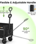 Heavy Duty Collapsible Wagon Cart That Hauls Up To 220Lb With All Terrain Wheels And 360 Degree Rotation Portable Utility Cart