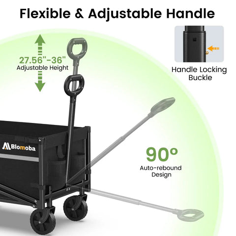 Heavy Duty Collapsible Wagon Cart That Hauls Up To 220Lb With All Terrain Wheels And 360 Degree Rotation Portable Utility Cart