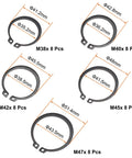 External Retaining Ring Kit 88 Pcs 11 Sizes Carbon Steel Snap Ring Assortment with measurements for shaft applications