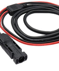 Solar Panel To DC 5.5mm X 2.1mm Male And Female Adapter Cable, 1.5m 16AWG Extension, black and red wiring with connectors