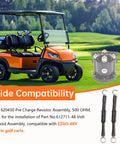 2 Pack Pre Charge Resistor Assembly 500 Ohm 6.5 Watt Fits Ezgo 48V Golf Carts for solenoid setup with golf cart and components.