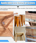 Heavy Duty Stainless Steel Flat Straight Brace Brackets With Mending Plates And Reliable Hardware Includes Eighty Screw Kit For Rock Solid Repairs And Quick Garage Builds Silver Finish on various wood furniture.