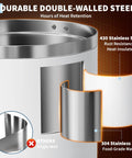 Diagram showing double wall construction of Massive 14L Electric Coffee Urn Double Wall Stainless Steel Commercial Beverage Dispenser 4.8 Gallon Hot Coffee Percolator For Restaurants Catering Events And Home Use