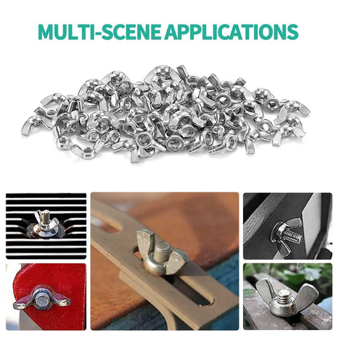Beefy 35 Piece Butterfly Wing Nuts Set 1/4-20, 5/16-25, 3/8-16 Stainless Steel 304 Assorted Kit, rustproof, multi-scene applications
