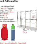Heavy Duty Gas Cylinder Cart Rack For 8 To 10 L Cylinders Built To Last, Durable, Mobile Storage Solution in stainless steel.