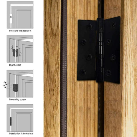 Installation of 10 Pack 3.5 Inch Square Stainless Steel Folding Butt Door Hinges For Home Furniture Hardware DIY Inside And Exterior Doors