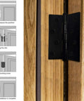 Installation guide for Heavy Duty 3x2 Inch Butt Hinges Black Finish 24 Pack on wooden door with square corner design