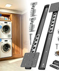 Pocket Door Slides With Soft Close And Magnetic Catch Frameless Cabinet Hardware For 12 To 24 Inch Doors Easy Install Smooth Sliding Ideal For Frameless Cabinets, black set for laundry cabinet