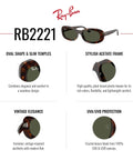 Ritual Oval Sunglasses Havana Green 53mm shown with slim temples, designed for narrow faces with lightweight comfort and UV protection.
