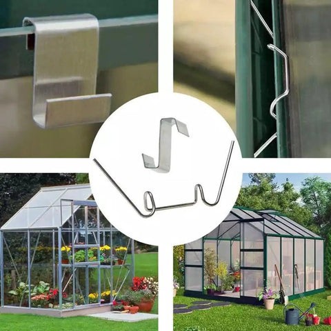 Greenhouse Accessories Kit With 400 Piece Heavy Duty Stainless Steel Glazing Clips And Fixing Clips Aluminum M6 Bolts And Nuts Full Set For Glass Panels And Frame