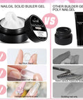 3D Gel For Nail Art Builder Kit All In One Nail Extension Gel Set Non Sticky HEMA Free MMA Free with jars and silicone pen