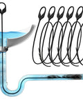 Illustration of 5 Durable Nylon Drain Snake 30 Inch Hair Clog Remover for kitchen and bathroom drains unclogging hair.