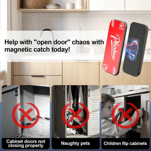 Ultra Thin No Drill Magnetic Cabinet Catch 15 Pack In Black Stainless Steel Heavy Duty Magnetic Latch With 6 Lb Hold Rustproof Easy Install