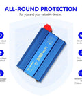 3000W Pure Sine Wave Power Inverter 12V DC To 110V 120V AC With 4 Outlets USB Ports highlighting protection features