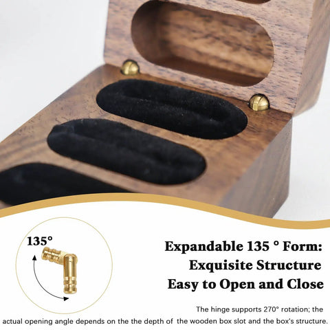 Brass Barrel Hinges 270 Degree Concealed 4 X 20 Mm Pack Of 20 Or 30 installed in wooden jewelry box