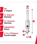 Top Shelf Carbide Tipped Eighty Two Degree Countersink Drill Bit Gives Dead On Alignment For Wood Screw Size Six Snugs Perfectly Into Festool Centrotec Quick Change Systems with dimensions shown.