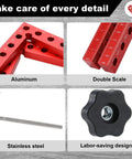 Heavy Duty 90 Degree Corner Clamps For Woodworking 4 Pack 5.5 Inch Aluminum Right Angle Squares features aluminum construction with double scale.