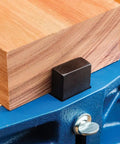 7 Inch Quick Release Workbench Vise With Drilled Jaws For Easy Wooden Pad Attachment holding wood with pop up dog