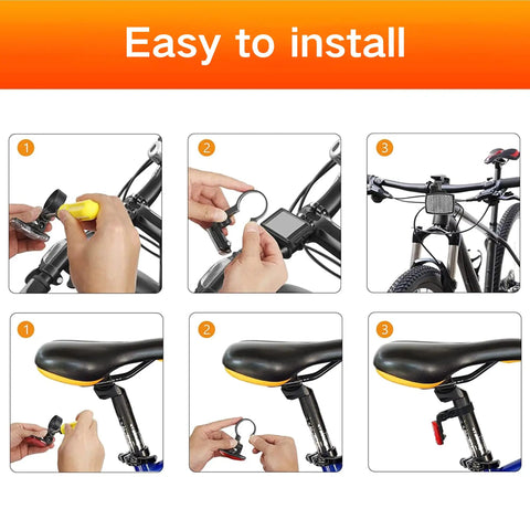 Step-by-step installation of 2 Pack Bike Front And Rear Reflectors Kit For Mountain Bikes, Handlebar and Seat Post Reflectors