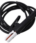 Heavy Duty Welding Clamp Electrode Holder With 10 Foot Cable Designed For Stick Welding Jobs Features Cool Grip Insulation and secure jaws.