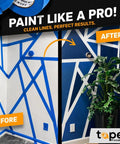 Before and after wall painting using Blue Painter's Tape 2 Inch by 60 Yards Six Pack High-Performance Masking Tape for sharp edges.