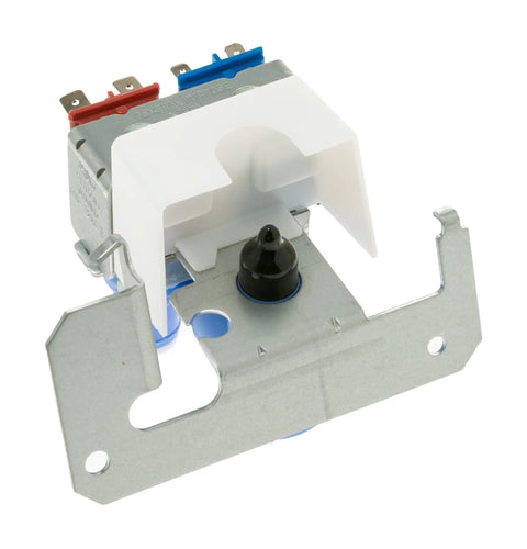 Refrigerator Water Inlet Valve Assembly WR57X33326 Replacement Part For Easy Install fits many models in close-up view.