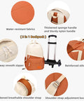 Rolling Backpack With Wheels For Kids Lightweight School Bag On Wheels with features like water-resistant fabric, smooth zipper, and breathable straps.