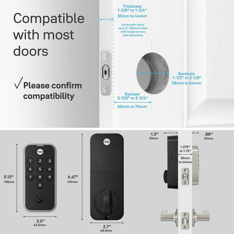 No Sweat Keyless Entry Keypad Deadbolt For Front Door Security Featuring Sleek Satin Nickel Finish And Auto Locking Bolt Providing Solid Home Protection Straight Up Without Apps For Easy Guest Access