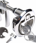 Mizugiwa stainless steel flush hatch lift for marine boat, locking style; set of 2 with keys and mounting hardware