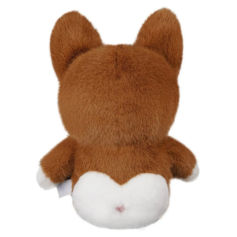 Back view of Corgi Driver Headcover Soft Plush Golf Club Cover Brown And White Totally Cute Corgi Design With Realistic Face And Paws