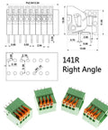 8 Pin 4 Position 2.54mm Pitch Screwless PCB Terminal Block Connectors For KF141R KF141V with right angle design