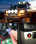 Led Light Bar Wiring Harness Kit 12V with On Off Waterproof Switch on car with illuminated light bars