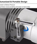 Portable 1200W Electric Hydraulic Rebar Bender For 7/8 Inch #22 Steel Rods 90 Degree Bending Machine control lever and pressure relief feature