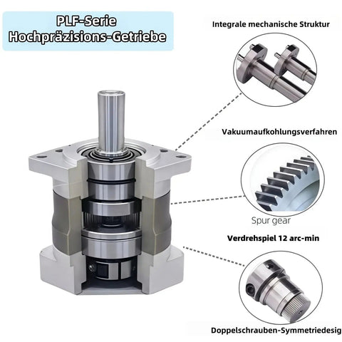 Planetary Gearbox Gear Reducer 20 To 1 Ratio High Precision Backlash Under 12 Arc-Min cross-section view with key components labeled