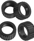 10Pcs Universal 17mm Ball Joint Adapter Kit With Fixed Ring Nut And Screw Cap, black plastic nut set, four nuts close-up