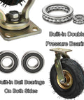 Hardcore Heavy Duty Pneumatic Rubber Caster Wheels 2 Pack Industrial Grade with sealed ball bearings and sturdy steel brackets.