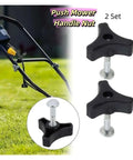 Heavy Duty Plastic Lawn Mower Handle Screw Nut Knob Kit With Tri-Cornered Design For Universal Fit Replacing Broken Fasteners On Most Major Power Equipment Brands Without Losing Grip, 2-set black mower handle nuts