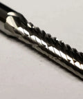 Close-up of Three Thirty Second Inch SA42 Cylinder Bur Double Cut Solid Carbide for precision stock removal and smooth finishing on metals
