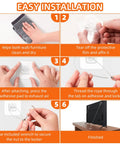 Step-by-step installation guide for Six Pack Adjustable Forty Two Inch Metal TV Safety Straps No Drill Adhesive Anti Tip Furniture Wall Anchors for Baby Proofing Secure Flat Screens to Wall Cabinet Stand or Desk Dresser Bookshelf