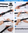 Pro Grade Chain Link Fence Stretcher Tool 31.5 Inch Upgrade With Six Thickened Hooks assembly steps illustration