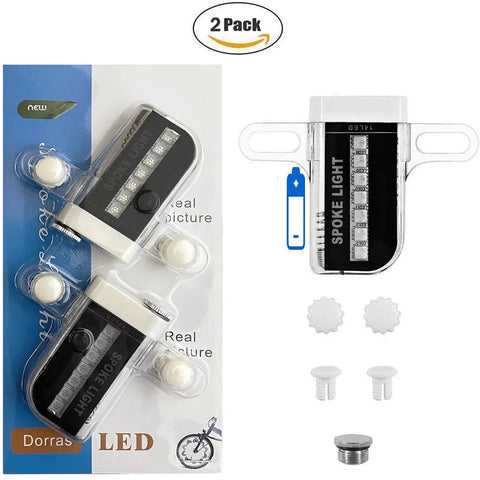 Waterproof LED Spoke Lights For Bikes Two Pack, Ultra Bright RGB Wheel Lights With 30 Changeable Patterns, Black