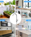 Straight Up Brushed Nickel Cold Water Faucet Single Handle Single Hole Setup For Kitchen Or Outdoor Use Built Heavy Duty With Lead Free Stainless Steel And Extended Threaded Rod For Hassle Free Install in various settings