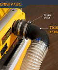 4 Inch 90 Degree Elbow Dust Hose Connector For 4 Inch ID Dust Collection Hoses Airtight Black Fitting installed on machinery