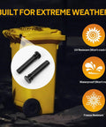 Two Pack CNC Solid Nylon Trash Can Lid Hinge Pins Not 3D Printed For Rehrig Sierra And Huskylite 95-Gallon Wheelie Bins Black in use