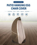 Built Tough Heavy Duty Patio Egg Chair Cover with Zipper, Weatherproof Outdoor Hanging Egg Chair Protector shown on patio