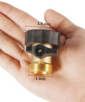 Two Pack Garden Hose Shut Off Valve With Easy Grip Rubber Handle Brass Construction Rust Resistant Durable Water Control For Lawn And Garden Ideal For Quick No Fuss Shut Off, 1 inch brass valve with 1.5 inch handle