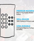 Leak-Proof Valve Cover Gasket Set For 2.0L 2.3L 2.4L Honda Accord Civic CR-V Element Crosstour Acura CSX ILX RDX RSX TSX Replaces VS50614R 12341-R40-A00 Oil Seal Kit That Stops Leaks And Creeping Oil Drips. Molded rubber gasket set with valve cover seals